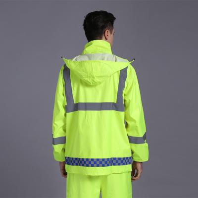 China Bachelor's Rainwear PVC Rain Suit High Visibility Work Safety Mining Reflective Rain Coat With Zipper for sale