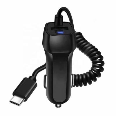 China Car 3A TYPE-C USB Car Charger For Mobile Phone With Cable Ce Certified Factory Supplier OEM High Quality for sale