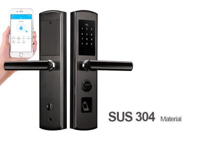 China Remote Control  Bluetooth Fingerprint Door Lock SUS304 Panel Brass Cylinder for sale