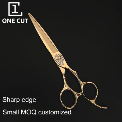 China Cutting Scissors Rose Gold Barber Beauty Professional Hair Scissors 6 Inch Cut Hairdressing Scissors for sale