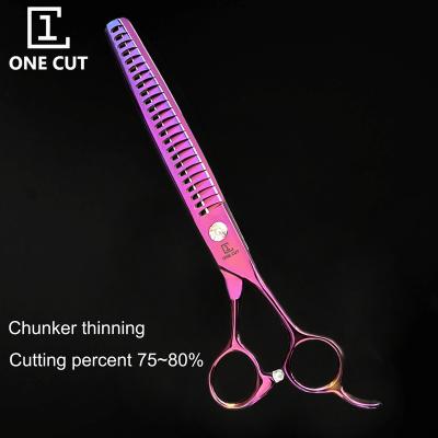 China 440C Dogs Pet Grooming Chunker Scissors 7.5 Inch 24 Teeth Pet Grooming Scissors for sale