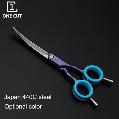 China 6.5 Inch Japan 440C Dog Hair Grooming Scissors Curved Scissors Pet Grooming Tools for sale