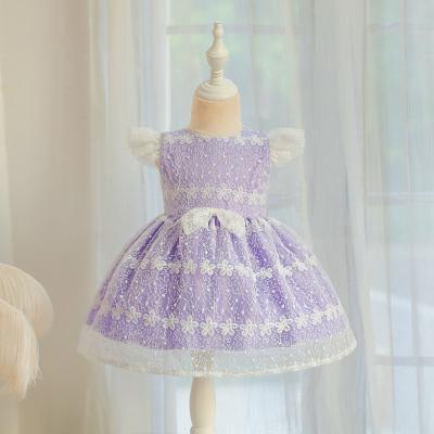 China Breathable Girls Dress Bubble Sleeve Embroidered Dress Hot Selling Baby Girl Princess Dress Baby Girl Clothes for sale