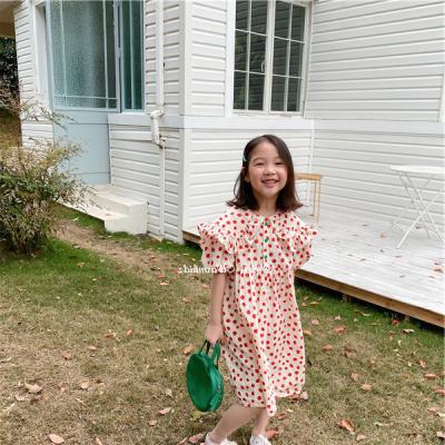 China Breathable Polka Dots Short Sleeve Dress For Girls Cloth Dress Kids Girl Dresses for sale