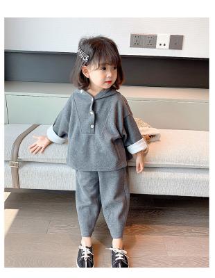 China Casual 2 Pcs Kids Boutique Girls Long Sleeve Hoodies Kids Pants Clothes Clothes Outfits Set for sale