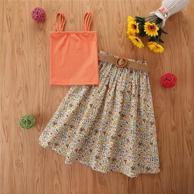 China 2pcs Casual Shirts With Dress Kids Kids Girl Fashion Girl Clothes Kids Set Outfits for sale