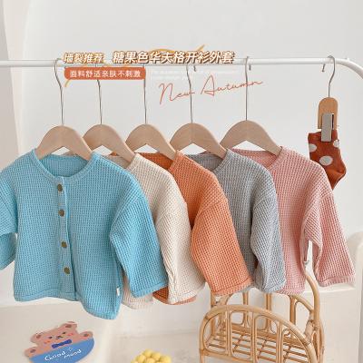 China Long Sleeve Girls Clothing Girls Waffle Shirts Wholesale Soft Cute White Spring Sustainable Blouse for sale