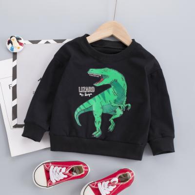 China Viable Baby T-shirt Autumn Boy Simple Top Casual Cartoon Print Long Sleeve Loose And Floppy Hoodie for sale