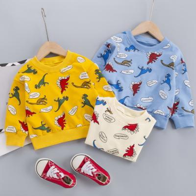 China Sustainable Boy's Casual Baby Hoodie Boy's Cartoon Full Long Sleeve Dinosaur T-Shirts for sale