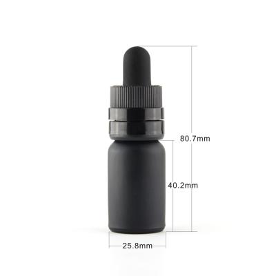 China E-Liquild /E-Juice/Essential Oil/Beard Oil 10ml/15ml/20ml/30ml/50ml/60ml/100ml/120ml Fragrance Oil Frosted Black Round Glass Bottle dropper for sale