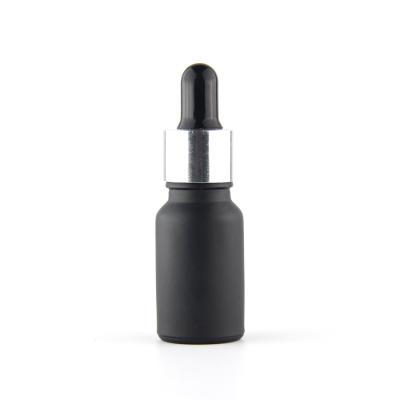 China E-liquild /E-Juice/Essential Oil/Beard Oil 10ml Black Frosted Matte Glass Roll On Bottle With Silver Lid And Black Rubbers for sale