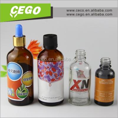 China For e-liquid best selling essential oil printed glass cosmetic bottle, gold basket cap droppers, custom logo printed high quality 20ml bottle for sale