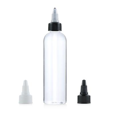 China E-Liquid /E-Juice/Essential Oil Clear CECO 135ml PET Liquid Pointed Mouth E Glue Empty Bottle With Glue Cap Twist Cap for sale