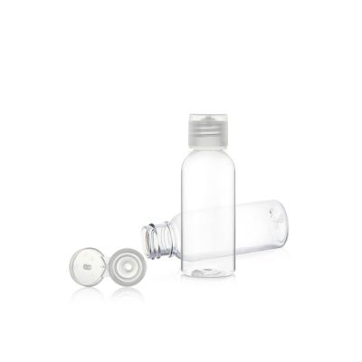 China BEAUTY PACKAGING 30ml Squeezable Clear Plastic Shampoo Bottle With Disc Flip Cap for sale