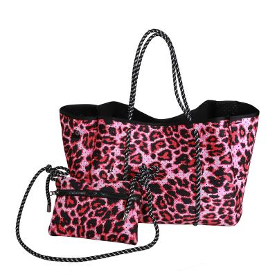 China 2021 New Fashion Lady Lady Girls Neoprene Perforated Beach Tote Bags for sale