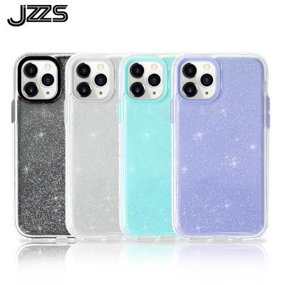 China PC+TPU+Glue 3 in 1 Shockproof Epoxy Glitter Case Cover PC 360 Shockproof Case Protector Hard Case For iPhonex/xs for sale