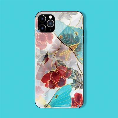 China TPU+PC+GLASS Custom Design Tempered Glass Phone Case Glass Print Phone Case For Samsung A32 A52 A72 for sale