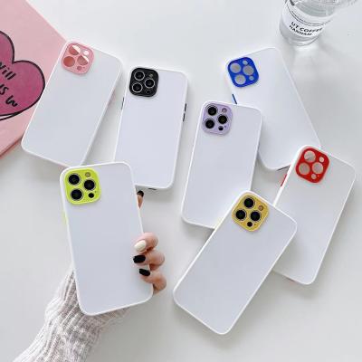 China Hybrid Opposite Camera Lens White Color Shockproof TPU Anti-drop Candy Color Soft Phone Cover Case For iPhone 13/13pro/13 pro Max/13 mini for sale