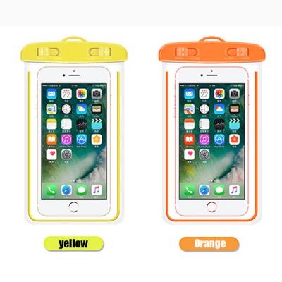 China Universal Premium Waterproof Luminous PVC Phone Case Cover Bottom Water Phone Bag For Mobile Phone 21.5*12*1cm for sale