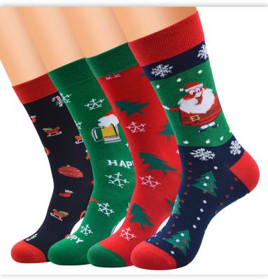 China Christmas Gift 2021 Fashion Christmas Stockings Female And Male Long Tube Christmas Casual Socks for sale