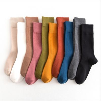 China Color Striped Black Viable Japanese Size 34-40 Student Girl Woman Teen Tube Bangs Cotton Soft Sock Long Socks for sale