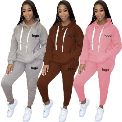 China Wholesale custom designer breathable tracksuits luxury women logo cotton velor ladies sports 2 piece set sweatpant for sale