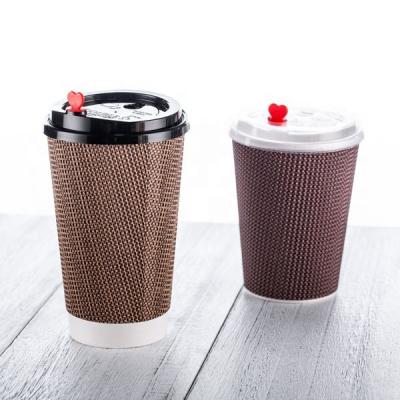 China Disposable Ripple Coffee Paper Cup Disposable Supplier for sale