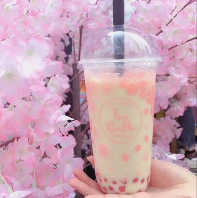 China Durable U Style Round Shape Plastic Juice Cup With Lid for sale