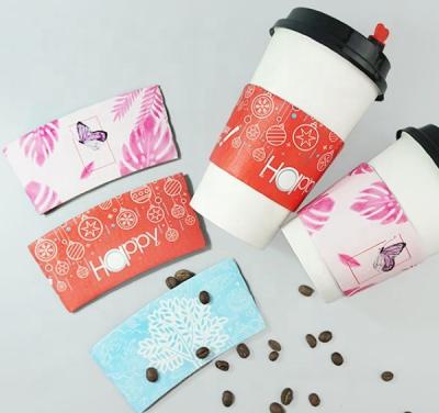 China Hot Sale Disposable Paper Coffee Cup Sleeves For 8oz, 12oz, 16oz for sale