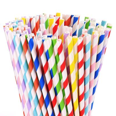 China Custom Colored Logo Paper Disposable Wholesale Drinks Biodegradable Paper Straw for sale