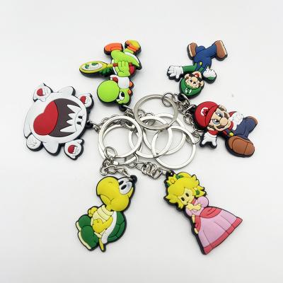 China Promotion gift 14 style Marios Soft key chain rubber bags hang act the role of children cartoon key blow bag decoration for sale