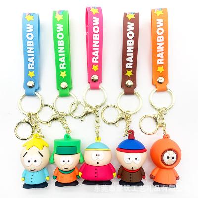 China Rubber Key Chain Kenny McCormick Keyring Eric Cartman Kyle Broflovski Stan Marsh Tweek Ike Timmy Burch Promotion Gift 5 Style South Park Pendant for sale