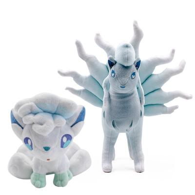 China High Quality With Label 20-25cm Ice Alolan Vulpix Plush Toys With Six Tails Ninetales Soft Stuffed Pokemones Toys High Quality With Label for sale