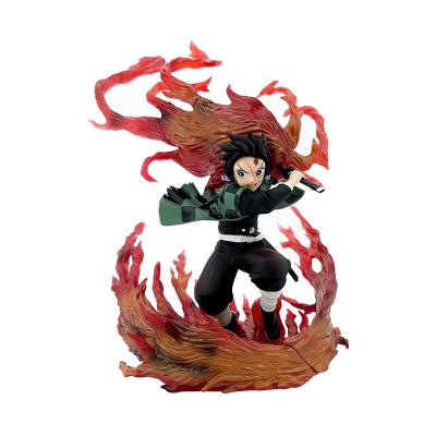 China Action Number 22cm Action Figure Anime Figure Kamado Tanjirou Blade Flame Battle Ver Model Toys Brinquedos PVC Action Numbers for sale