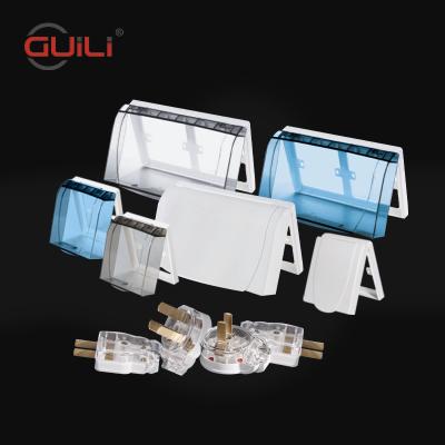 China Small plastic box 1-2 way crate box waterproof indoor/outdoor modular simple twin single switch cover for sale