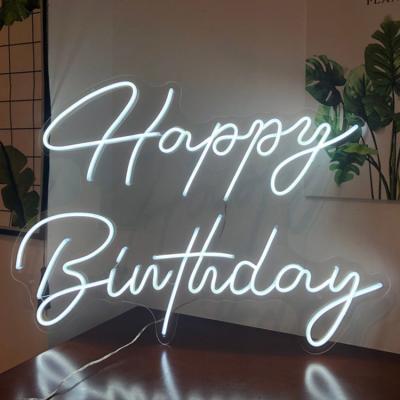 China Fresh Supplier Neon Sign Wedding Lamp Happy Birthday Wall Number Building Customs Lead Neon Lights For Room for sale