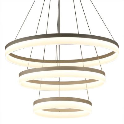 China Ring Lamps Home Decorative Led Chandelier Modern Nordic Acrylic Pendant Light Simple Modern Circle LED Chandeliers for sale