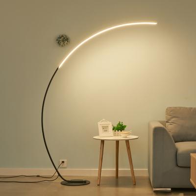 China Modern C Floor Lamp Dimming Floor Lamp Bedroom Decor Living Room Lamp Holder Colorful Black White Corner Lighting Remote Control for sale