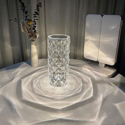 China Lighting USB Ambient Light Lamp Art Decor San Valentine's Day Gift Rose Rays Crystal Diamond Table 16 Colors Crystal Diamond Table Lamp LED Functions for sale