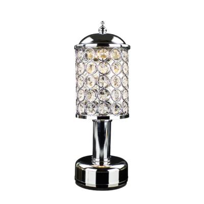 China Modern Metal Desk Lights Crystal Table Lamp Silver Wireless Hotel Restaurant Bar Wireless Lamp Home Modern Decoration Modern for sale