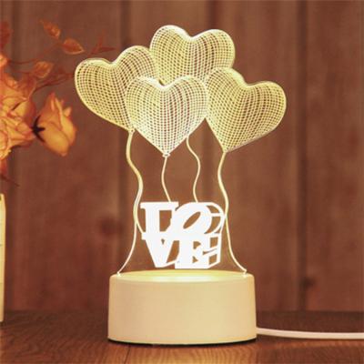 China Dropshipping Diy Modern Wooden White Acrylic Low Light Night Light Acrylic 3d Lamp for sale