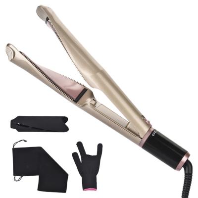 China Unique 2 in 1 Hair Straightener with Twisted Teeth Straightening and Curling 2 in 1 Digital LCD Display Hair Straightener for sale