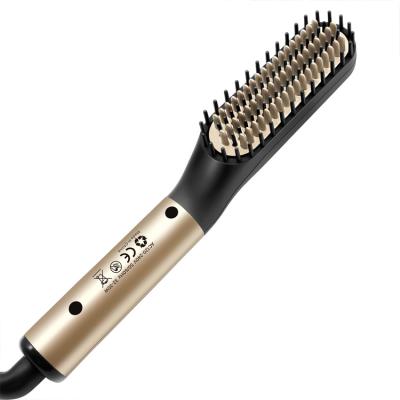 China Anion Technology / Digital Display Electric Beard Straightener Quickly Heated Comb Hair Straightening Comb For Men for sale