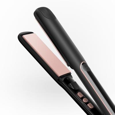 China Generator Negative Straight Titanium Tourmaline Ionic Curly Ions Private Label Best For Baby Hair Ceramic Professional Flat Iron With LCD Display for sale