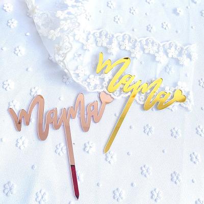 China Acrylic Gold and Red Acrylic Cake Toppers Mother's Day Mom Best Ever Cake Topper Decoration Party Supplies for Mother's Day for sale