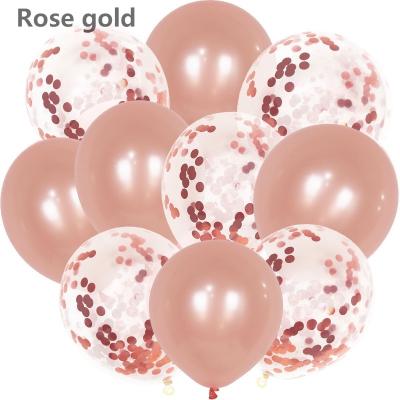 China Decoration 10 pcs balloon set 5 pcs confetti balloon plus 5 pcs latex balloon for party decoration weeding birthday festival decoration for sale