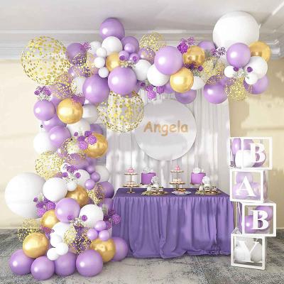 China Metallic Gold Balloon Arch Garland Kit Purple Party Decorations Purple Latex Balloon Confetti For Wedding Baby Shower BirthdaySupplies for sale