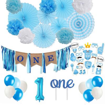 China Decoration Kind Reveal Party Supplies Set New Baby Photo Booth Props Balloon Fan Set for sale