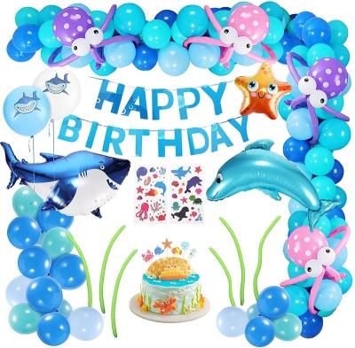 China Hot Selling Decoration Amazon Sea Animal Theme Foil Balloon Set For Kids Birthday Party Decoration for sale