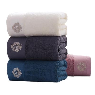 China Embroidery Logo 100% Antimicrobial Custom Bamboo Towel Set for sale